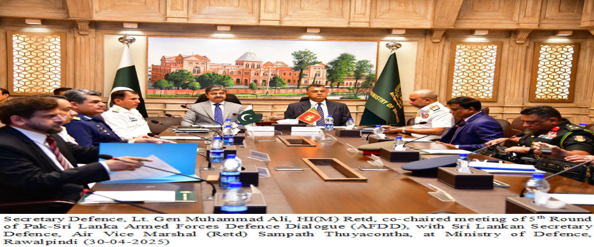 5th Round of Pakistan-Sri Lanka Armed Forces Defence Dialogue (AFDD) was held at Ministry of Defence Pakistan